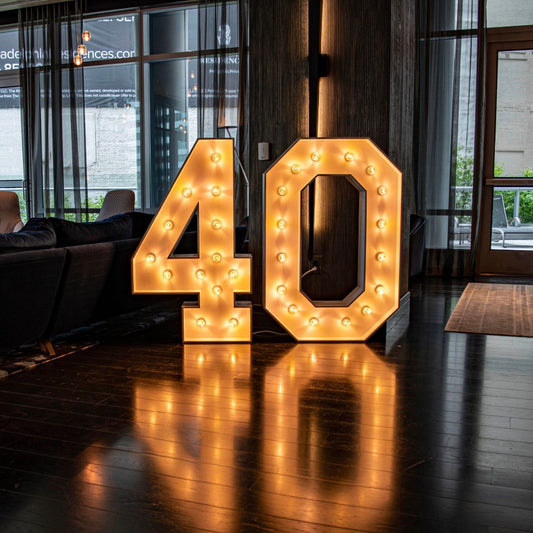 Marquee Numbers With Lights