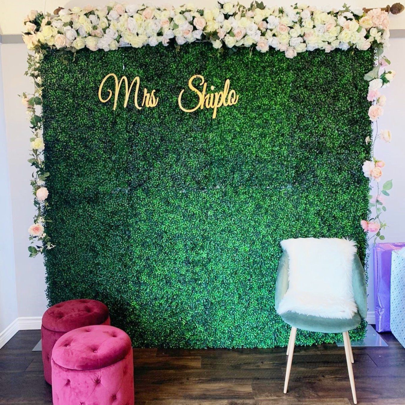 Green High Tea Flower Wall