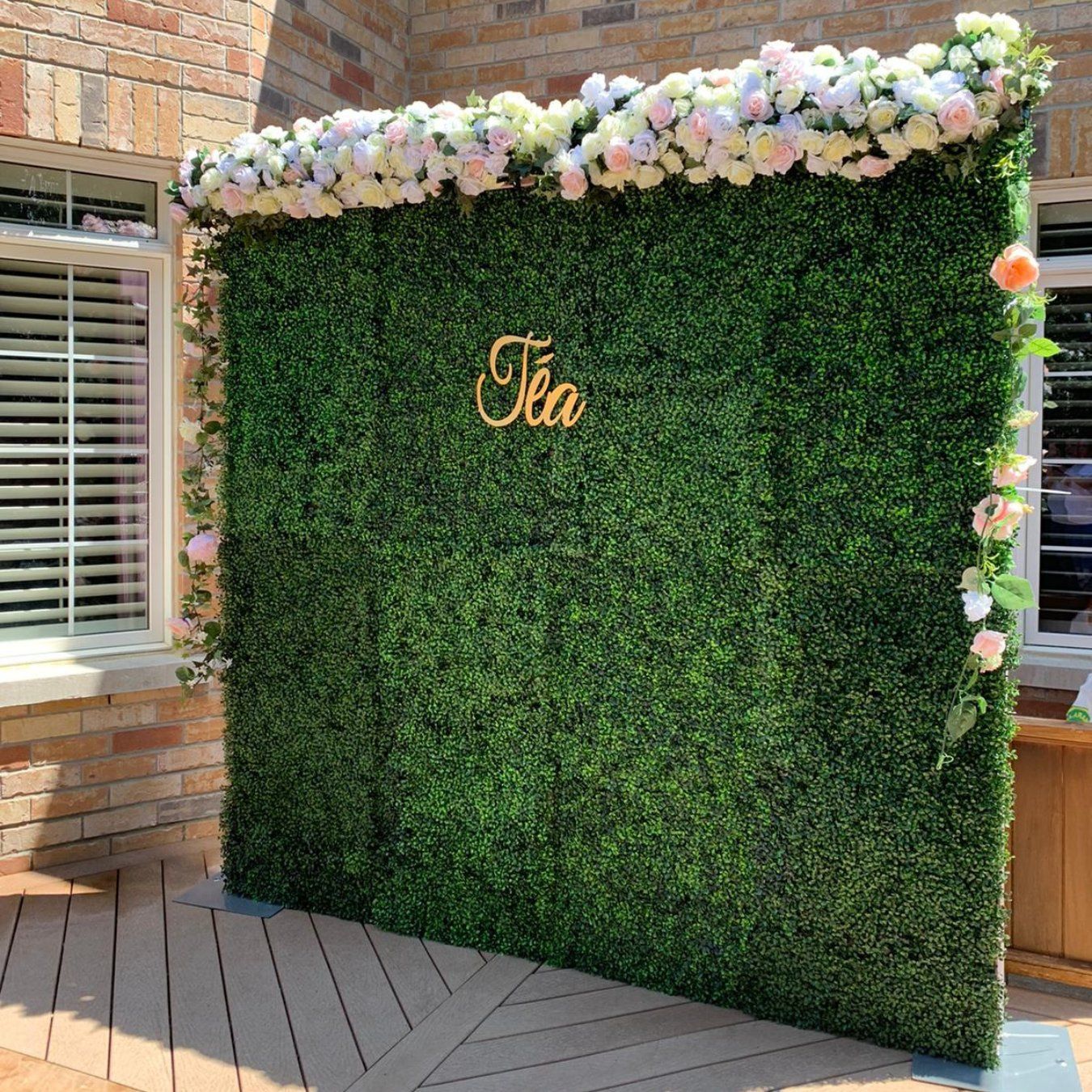 Green Hight Tea Flower Wall Backdrop