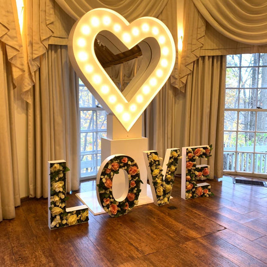 Heart Marquee Sign with Love Letters