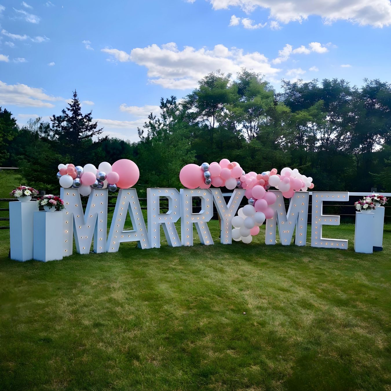 Marry Me Marquee Letters