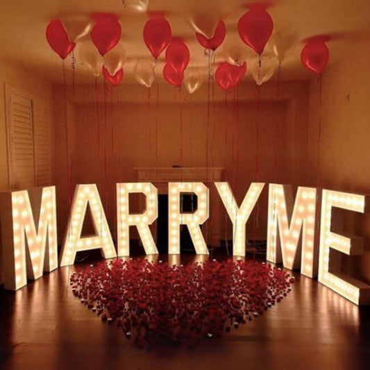 Marry Me Marquee Letters With Lights