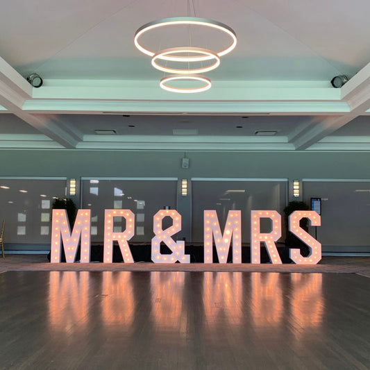 MR & MRS Marquee Letters With Lights