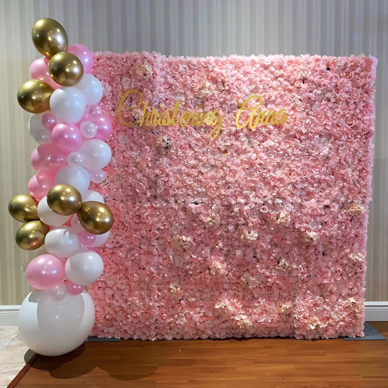 Pink Blush Flower Wall Backdrop
