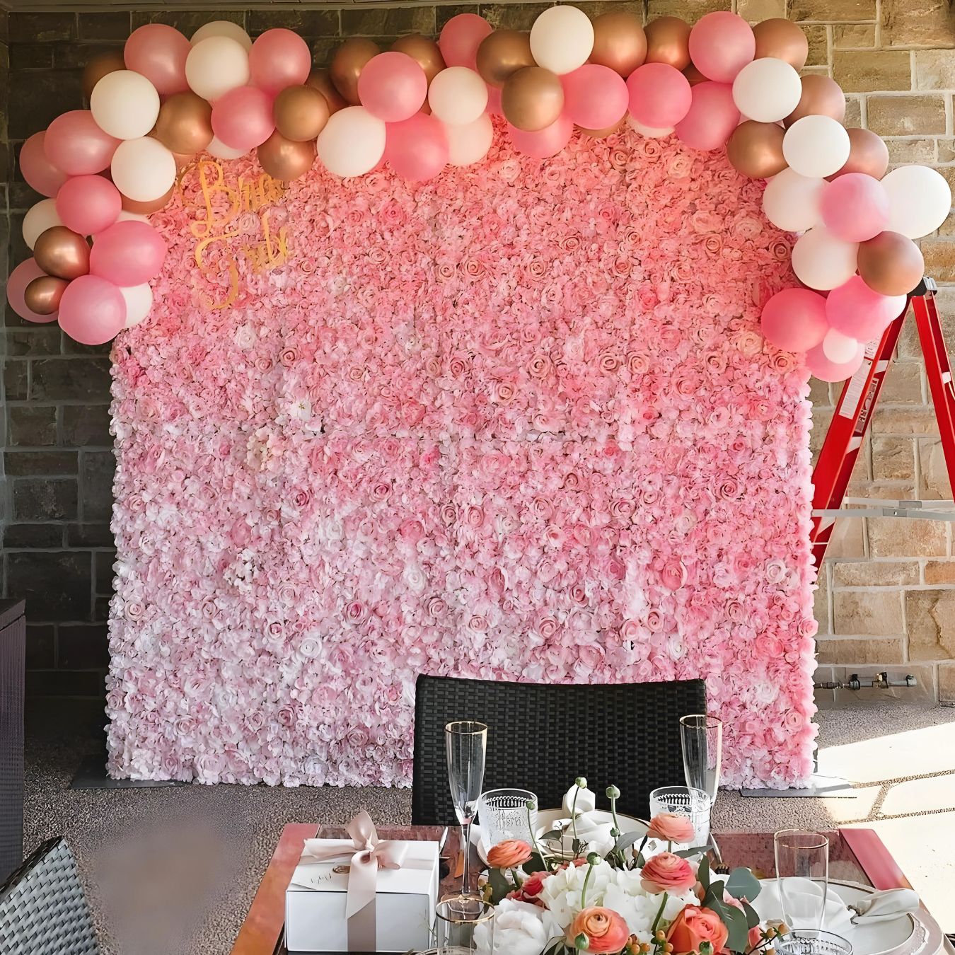 Pink Blush Flower Wall