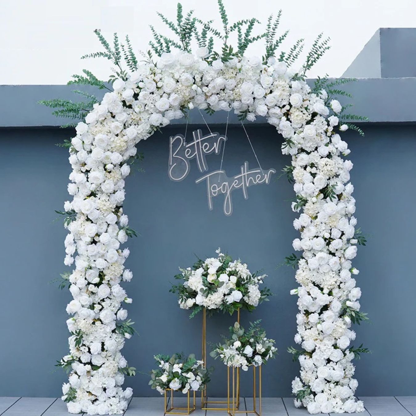 White Champagne Flower Archway