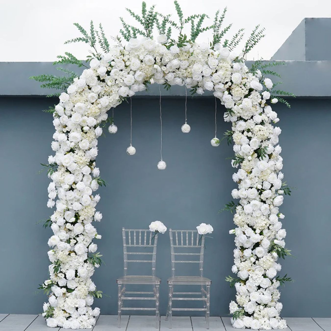 White Champagne Flower Arch
