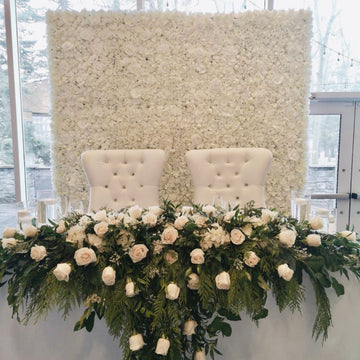 White Champagne Flower Wall Backdrop